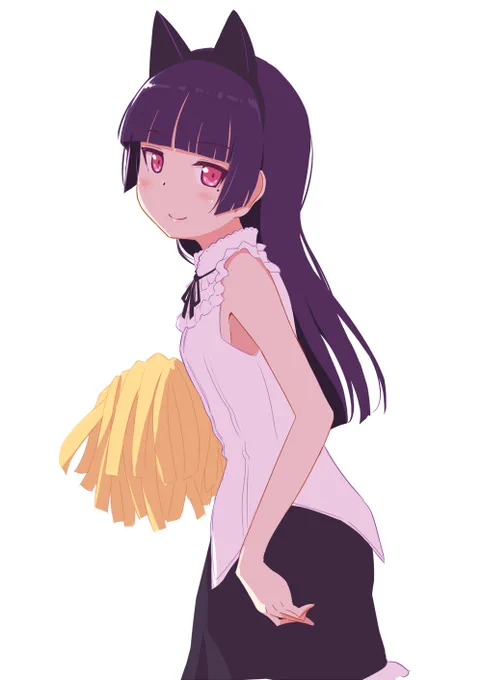 【2022・7月編 2/3】あまり描いている印象が無いけれどノースリーブ猫衣装、実は凄い好きなのでして。#月まとめ黒猫日和#俺妹 #黒猫 #瑠璃先輩 