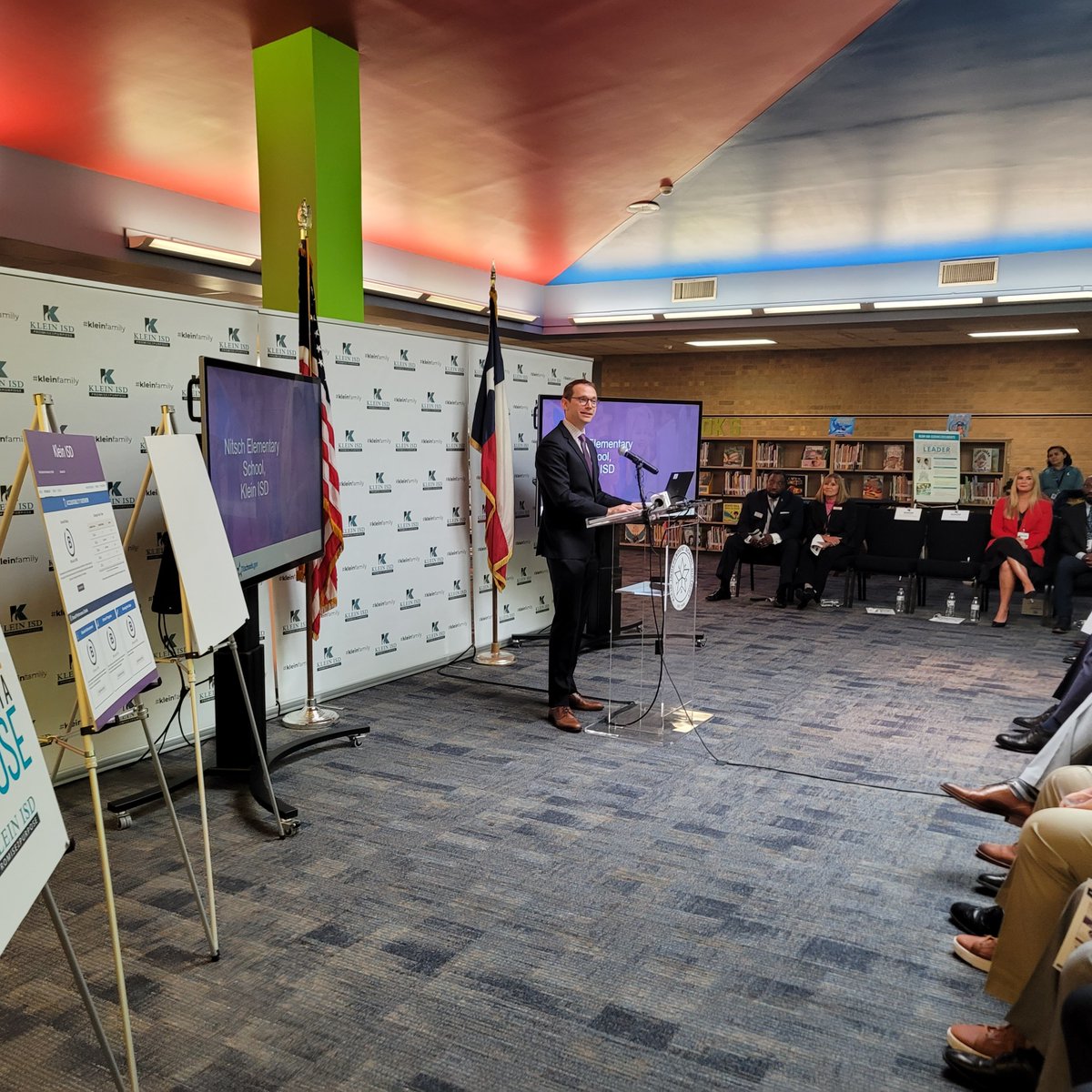 teainfo's tweet photo. “All children, when supported with effective education, can achieve at high levels.” – Commissioner Morath

Congratulations to the students, educators, and staff of @NitschKISD in @KleinISD on a well-deserved A rating! 

#txed https://t.co/25dkj4kYQk