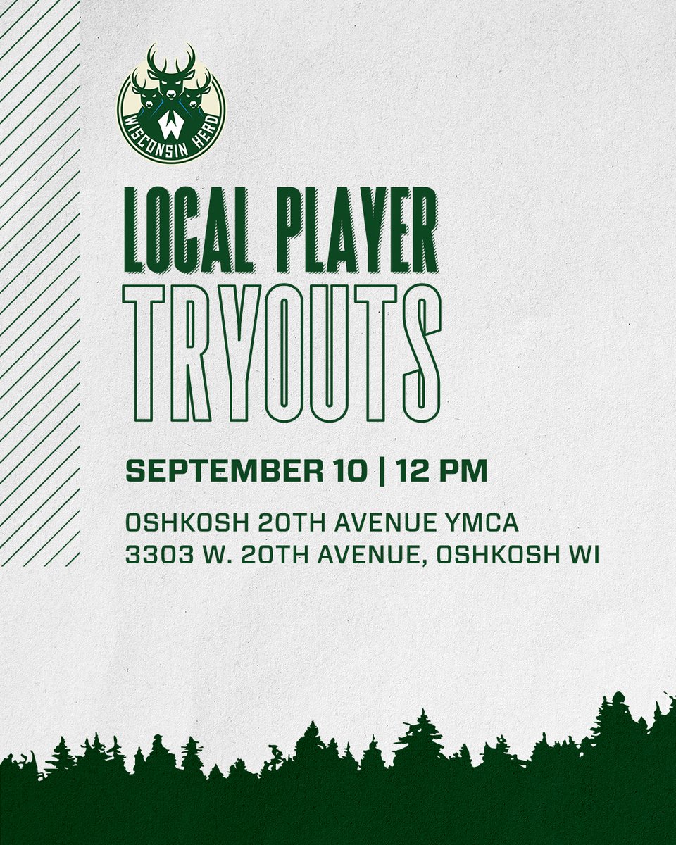 WisconsinHerd's tweet image. Wisconsin Herd local player tryouts are Saturday, September 10 at the Oshkosh YMCA at 3303 20th Avenue.

Prospects can earn an invitation to the Herd’s training camp in late October. Registration is limited to the first 75 registrants.

Sign up today: bit.ly/HERDLocalPlaye…