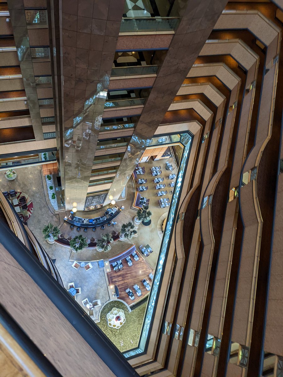 Giddy!! The view from just outside my 21st floor room door in Johannesburg South Africa! Made my feet tingle looking down at the bar #internationalphilately