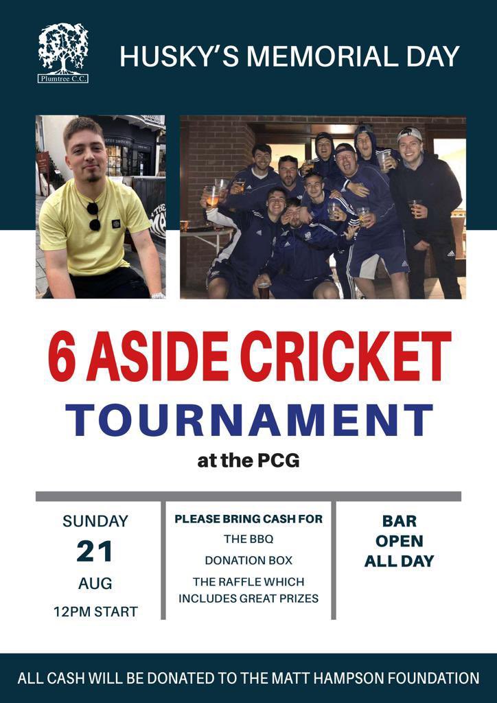 PlumtreeCC's tweet photo. This Sunday (21st of August) Plumtree are hosting the Jamie Huscroft Memorial Day. We would like to invite you all to join us and celebrate what would have been Jamie’s 21st birthday💙 https://t.co/s2EAiKs9GR