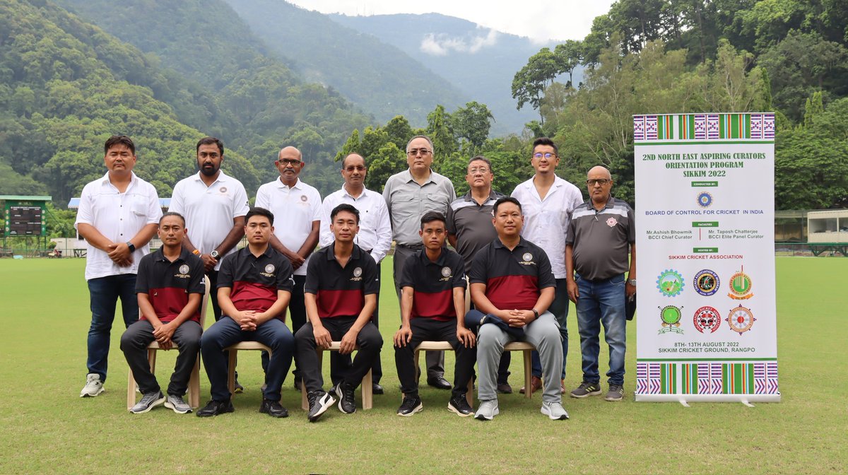 TseminyuC's tweet photo. 2nd Northeast Aspiring Curators Orientation Program 2022 for Northeast States, conducted by BCCI from 8th August to 13th August 2022 at Sikkim.
@hyunilokhing 
@Nagaland_CA 
@TseminyuC 
@sikkim_cricket https://t.co/626TgCL1iy
