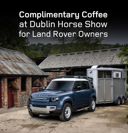 conlansJagLR's tweet photo. The Land Rover Puissance is back at the Dublin Horse Show on Saturday 20th August!Land Rover owners, come celebrate our favourite event of the year with a complimentary coffee from our stand. Just bring your keys to show proof of ownership! https://t.co/PkxVbpFyPG