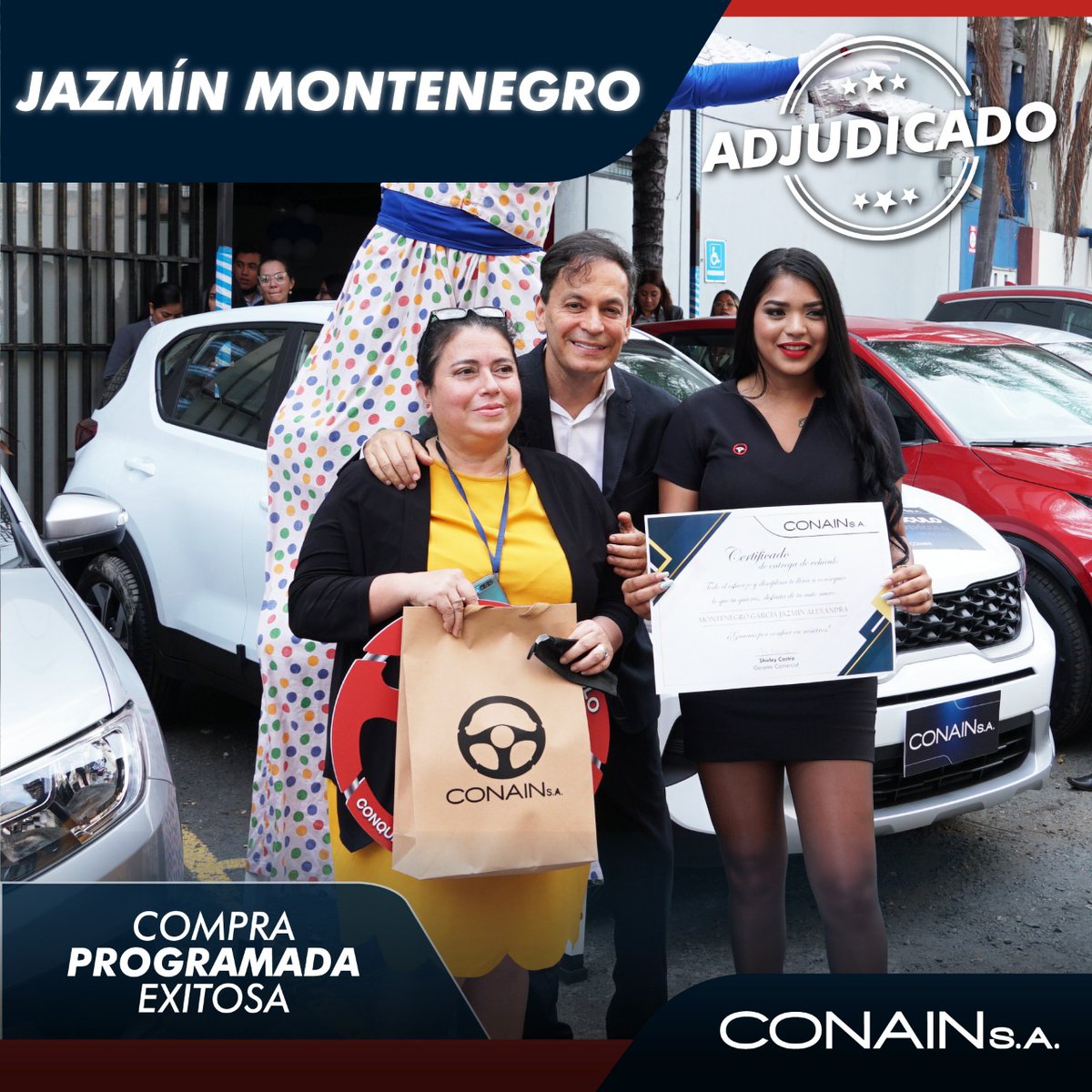 ConainSA's tweet photo. 😀 La felicidad de nuestra cliente Jazmín Montenegro al ver su auto nuevo no tienen comparación. Disfrútalo recorriendo todo el país. 🚗🤩 #CONAIN #LoHacePosible

Programa el auto que necesites con nosotros.
https://t.co/SZCMV8fHm5

#autos #vehículos #Guayaquil #Manta #Quito https://t.co/8fa4IGUlbq