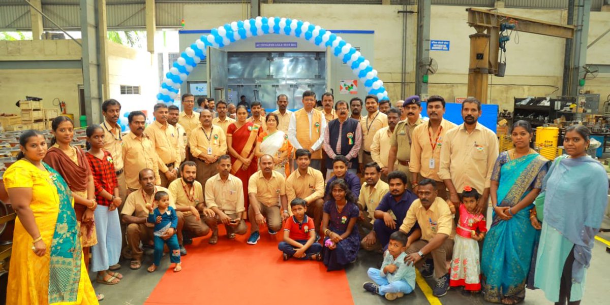 cmdbeml's tweet photo. 'Atmanirbhar Bharat': Inauguration of Automatic Axle Test Rig facility for testing of indigenous axles of High mobility vehicle by CMD, BEML at BEML, Palakkad Complex on Independence day. Kudos to team Pallakad. https://t.co/d9TN29aIY4