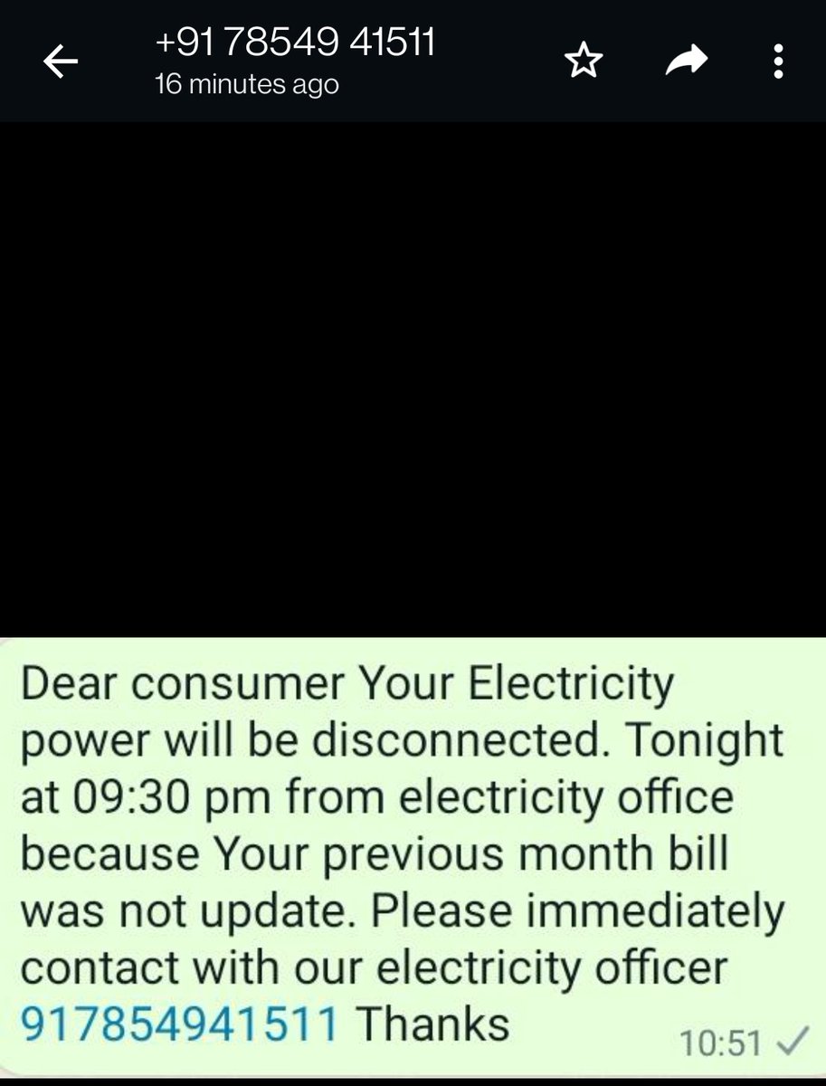 mayankshahi's tweet photo. @CMOMaharashtra 
@CMDMSEDCL 
@MSEDCL 
Plenty of scamming happening in the recent past. Earlier by SMS, now by WhatsApp. No specific Discom mentioned. Some elderly citizens have experienced the worst.

As a MSEB customer, bringing these to your notice &amp; necessary action (if any). https://t.co/71Ir9NZd8f