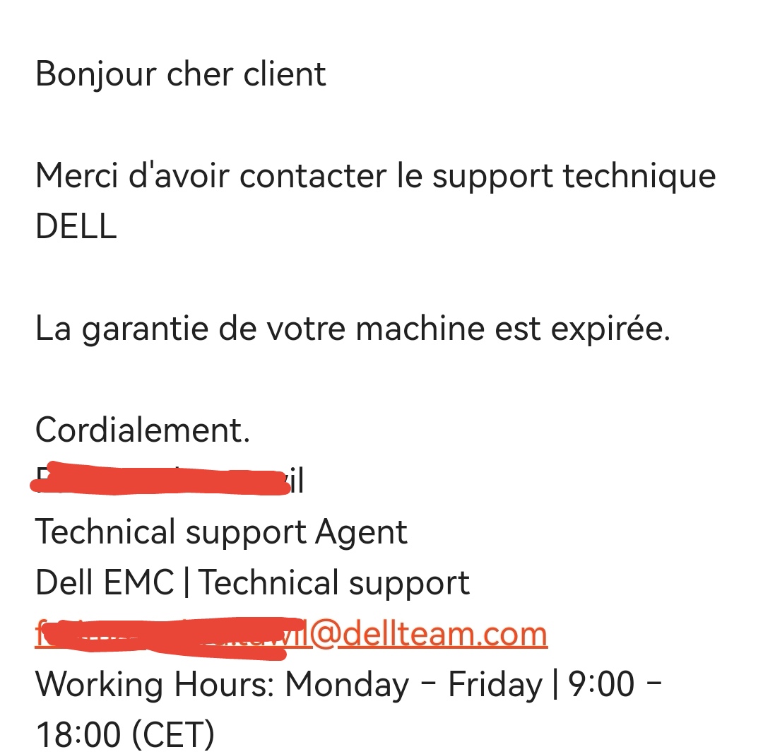 bonluook's tweet photo. @DellCares @DellVousAide Bonjour,  +je suis très choquée par la réponse que vous avez m'apportée. Le produit que j'ai acheté chez vous (et qui m'a coûté une fortune) est en panne et vous ne prenez même pas la peine de m'aiguiller vers une solution ? (service à contacter ou autre) https://t.co/1wdJZnPh1u