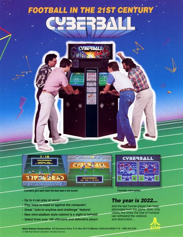 JoeGondek's tweet photo. @RobDemovsky @MonarcSport Closer to the future of football and my favorite childhood game! #Cyberball https://t.co/APD9mx0DkT
