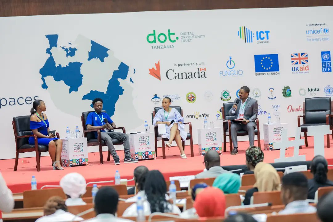 UNATanzania's tweet photo. Our Executive Director Mr. @reynaldmaeda moderating a panel on youth at the centre of climate smart solutions at the opening of #TYDS2022 where UNA Tanzania is collaborating with @dottanzania to ensure youth are actively engaged and tap into innovation to combat climate change. https://t.co/4xa1x5nczf