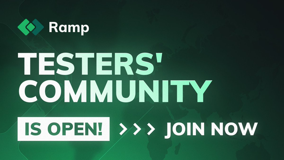 Hey Ramp community,
💥We are thrilled to announce our new initiative - Ramp Discord Testers' #community 
 
Join us to have a real impact on the new Ramp products/functionalities and #Web3 networking 🤗
