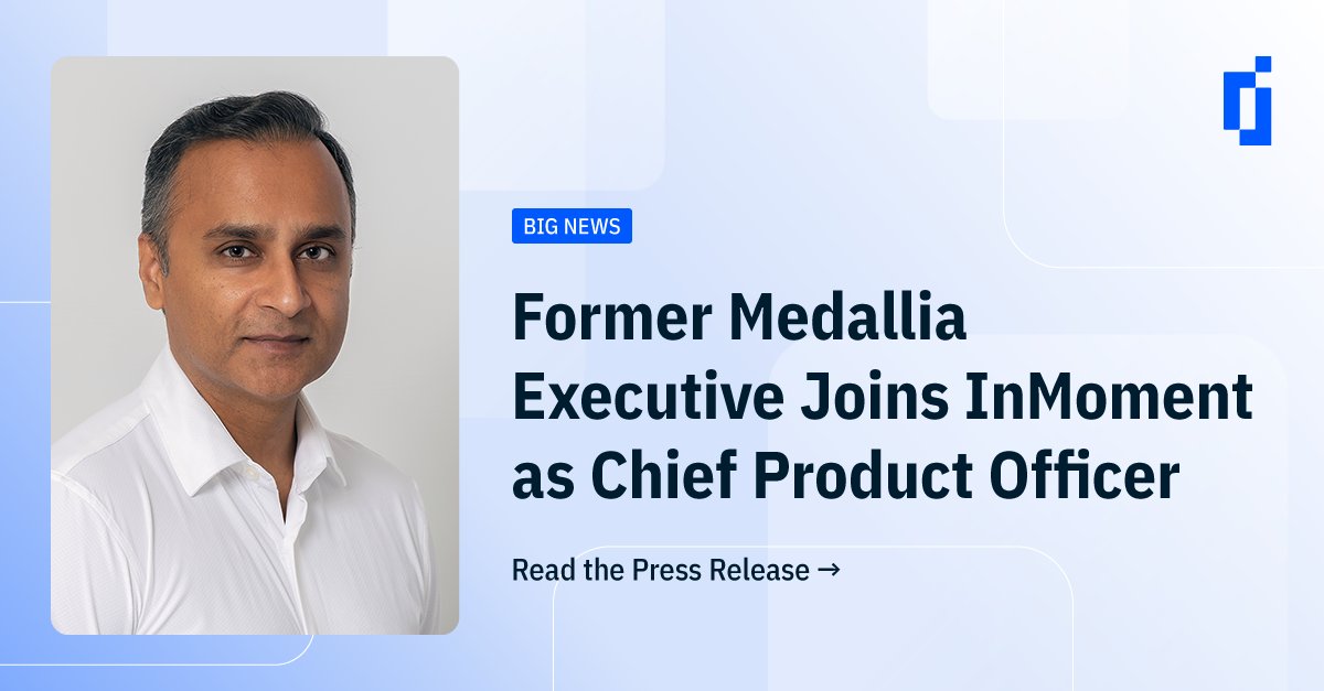 WeAreInMoment's tweet photo. Please join us in welcoming InMoment's new Chief Product Officer, Sandeep Garg 🎉🌟 Sandeep brings more than 20 years of leadership in product management, design, development, and strategy. We are so happy to have you on board, Sandeep!

https://t.co/eMU4k38vMD https://t.co/3UfJNqMO3o