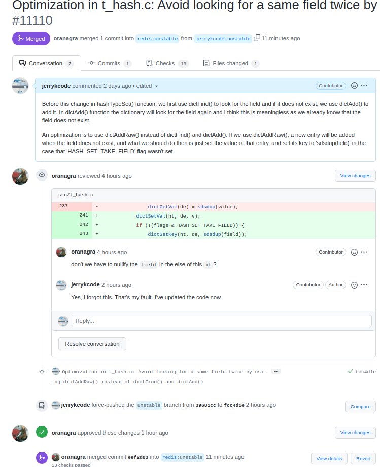 Coding2001's tweet image. First Pull Request to Redis 记录一下 github.com/redis/redis/pu…