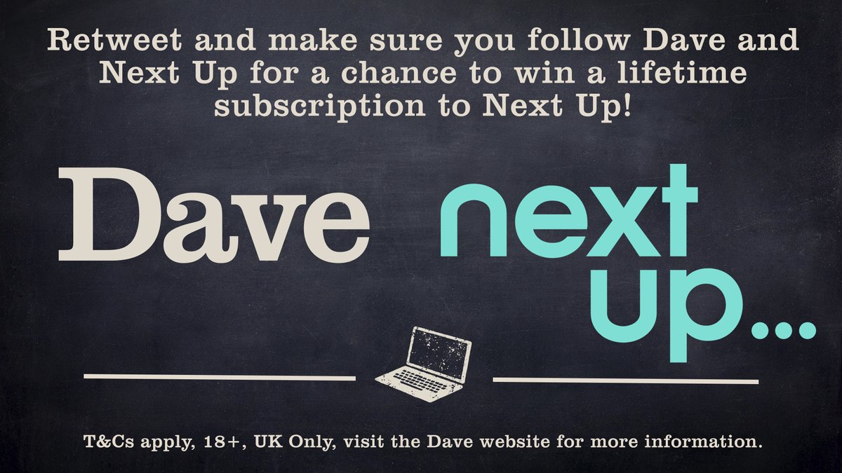 It’s prize draw time! The beautiful people at @NextUpComedy have given us 1 lifetime pass to give away! 

Just Retweet this tweet and make sure you follow us AND @NextUpComedy to be entered! (T&amp;Cs apply, 18+, UK Only, closes 18th August 2022) bit.ly/DaveNextUp
