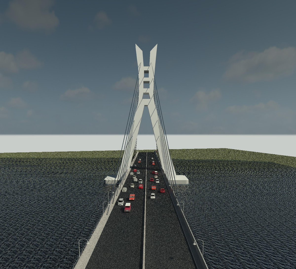 Nuroy06's tweet photo. Sometimes ago,  I modelled the #lekki-ikoyi #cablestayed #bridge . The project took me up to a week. It was really challenging. Here is the result.
#Revit #AEC https://t.co/pWjbXIjAXZ