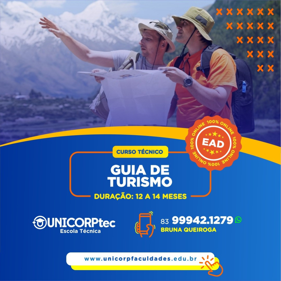 UnicorpF's tweet photo. Matrículas Abertas ✅📲

O técnico de Guia de Turismo prepara o aluno para a... https://t.co/kJcYj97hpB https://t.co/4hx0eqRE9g