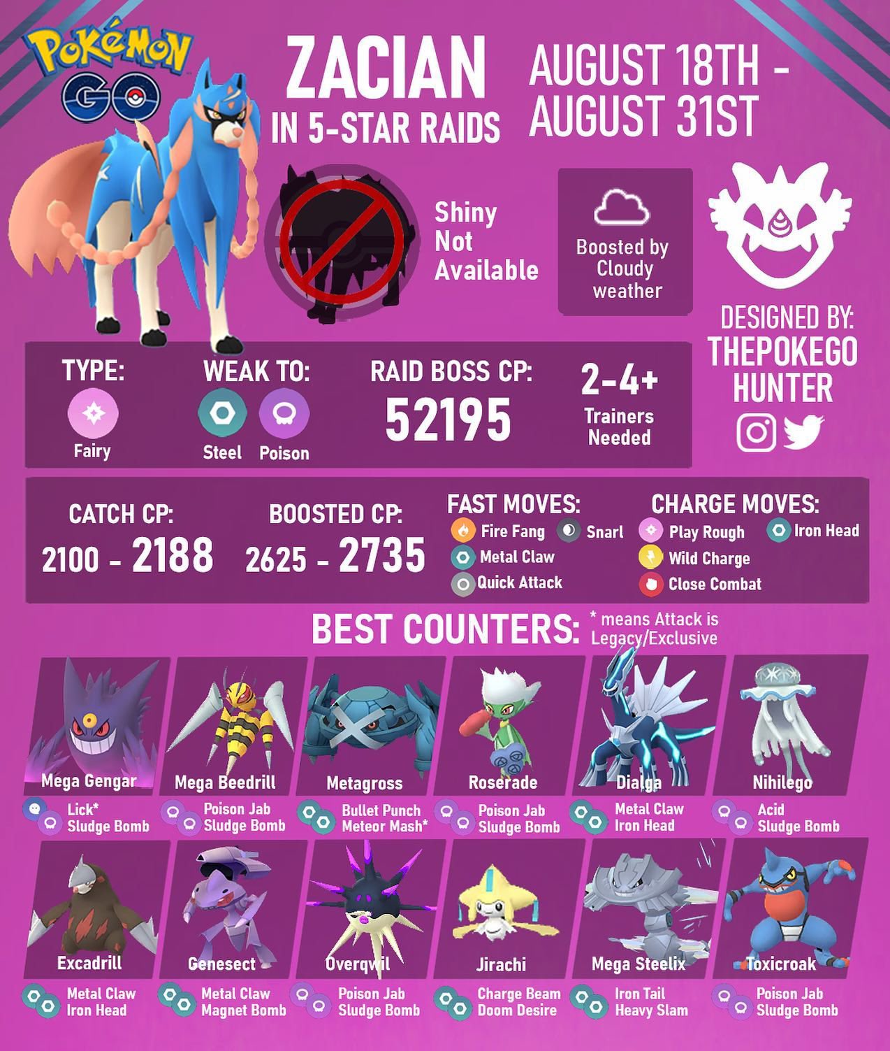 Pokémon GO: Zamazenta Five Star Raid Guide (Best Counters