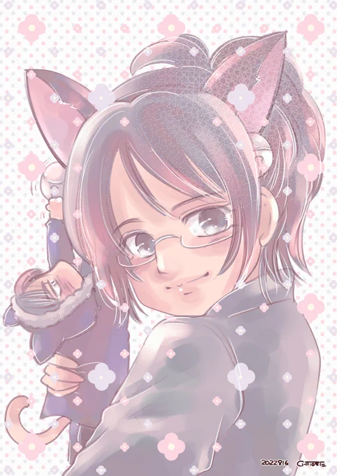 #ブレオダ #shingeki #イラスト 落書き。にゃんこリヴァイとハンジさん 