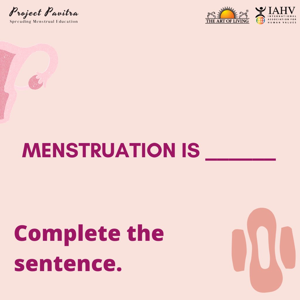 ProjectPavitra's tweet photo. #Menstruation, a topic that a lot of people hesitate to talk about with others. Through this post, we want to know your opinion on menstruation. Complete the sentence and share your answers with us in the comments! https://t.co/oqj85Oj2HO