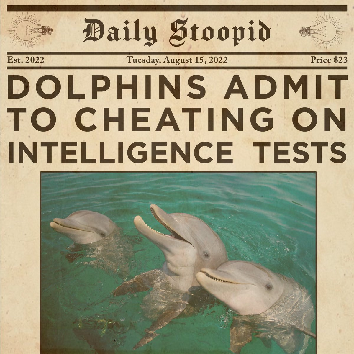 daily_stoopid's tweet photo. Follow @daily_stoopid for more science news
#dolphins #dolphinintelligence #science #sciencenews #naturenews #comedy #comedynews #satire #satirenews #funnyheadlines #funnymemes #funnyanimals https://t.co/ZsuvAjR0ly