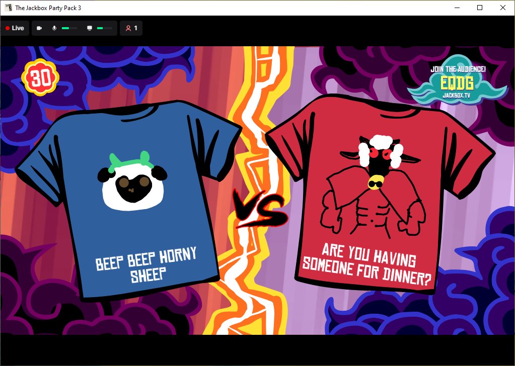 MxHarryBentley's tweet image. Had a hilarious and wonderful bonus stream today!
Collected some #BoF4 Cheevos, and played Jackbox with the Enbee Keepers discord.

Ft. a little art cameo of Daaale the Sheep, and a Hanklerfish! #Piples