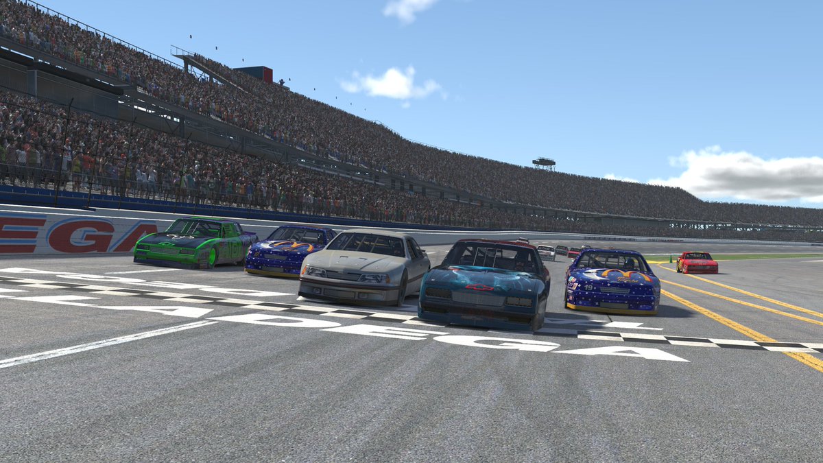 Rammer_TV's tweet photo. @ChrisJamesChamp I gotta know more about your stream and what overlays/apps you use. It's freaking awesome. Pleeease help! 🤣

-Pictured here is the Turbo Coupe coming in 2nd place. 😁 The winning car had a 🔥🔥🔥 Predator paint. #iracing #simracing https://t.co/aPMsJnTlvu