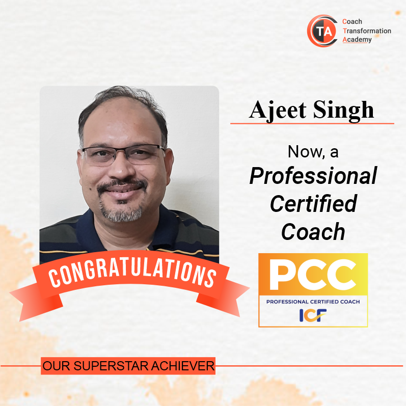 CTA_Coaching's tweet photo. Bravo! 🎉 Join us in congratulating our superstar coach and alumnus, Ajeet Singh, on advancing as a #professionalcoach! 🎓 👏

Keep #inspiring, keep #coaching!

- With 🧡 and pride, Team Coach Transformation 

#coachtransformation #success #career https://t.co/iyaMH16HDz