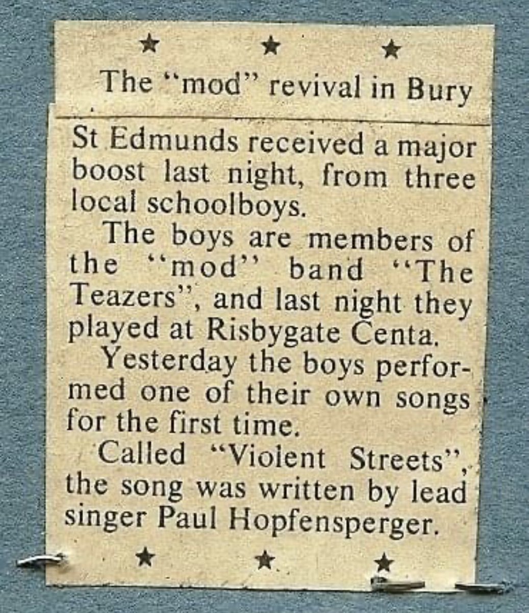 TheTeazers's tweet photo. ๐ฏ Popped up on our The Teazers Facebook timeline today. Article in the local paper @buryfree from 1978. ๐ธ๐ฅ #mods #TheTeazers https://t.co/qnKh7YwP8t