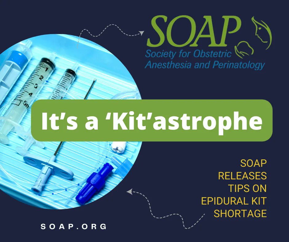 In preparation for a potential disruption of epidural kit supply, the SOAP Patient Safety Subcommittee is sharing considerations and alternatives. Download at buff.ly/2GIoyak. #ObAnes #SOAP #PatientSafety #Epidural
