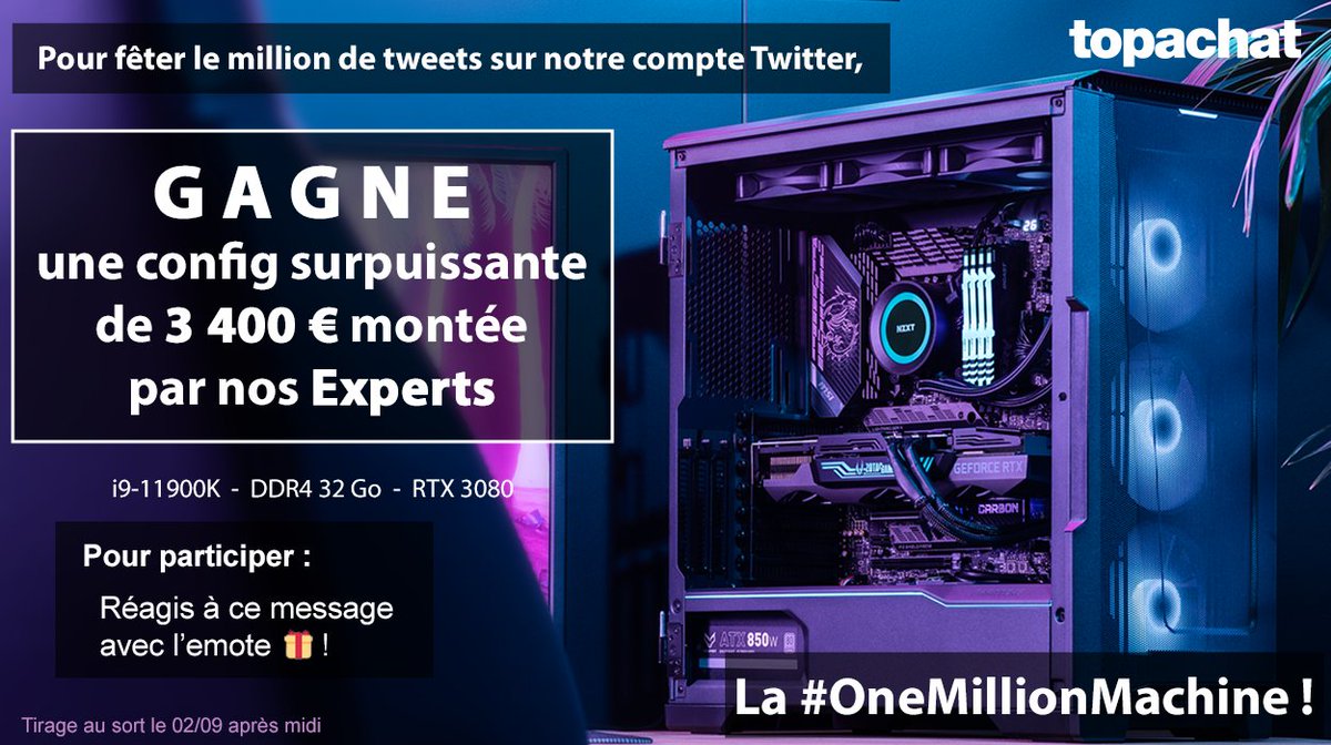 TopAchat's tweet photo. 🎁 #Concours #OneMillionMachine
N'oublie pas de participer aussi sur Discord !
https://t.co/8xc4OTPH2A https://t.co/Ck8YLWfHTo