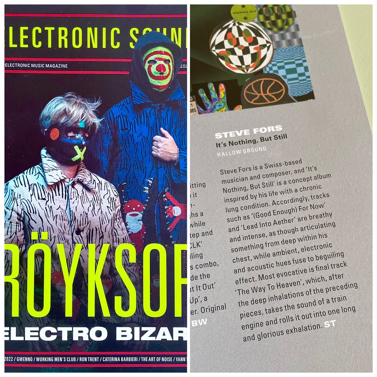 NothingButStill's tweet photo. I love the smell of fresh ink. Thanks @ElectronicMagUK for the review!
Check out my debut release "it's nothing, but still" on #HallowGround and pick up the clear vinyl at:
https://t.co/C7pWiEw29F
Produced by Siavash Amini (@capgrasman) Mastered by @blackknoll https://t.co/qLf1o5ryUo