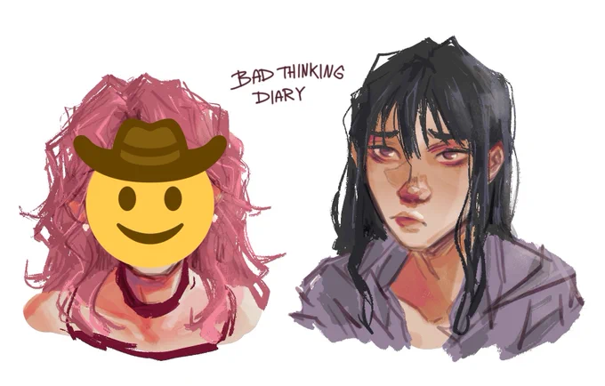 #badthinkingdiary hyera is so hard to draw for no reason 