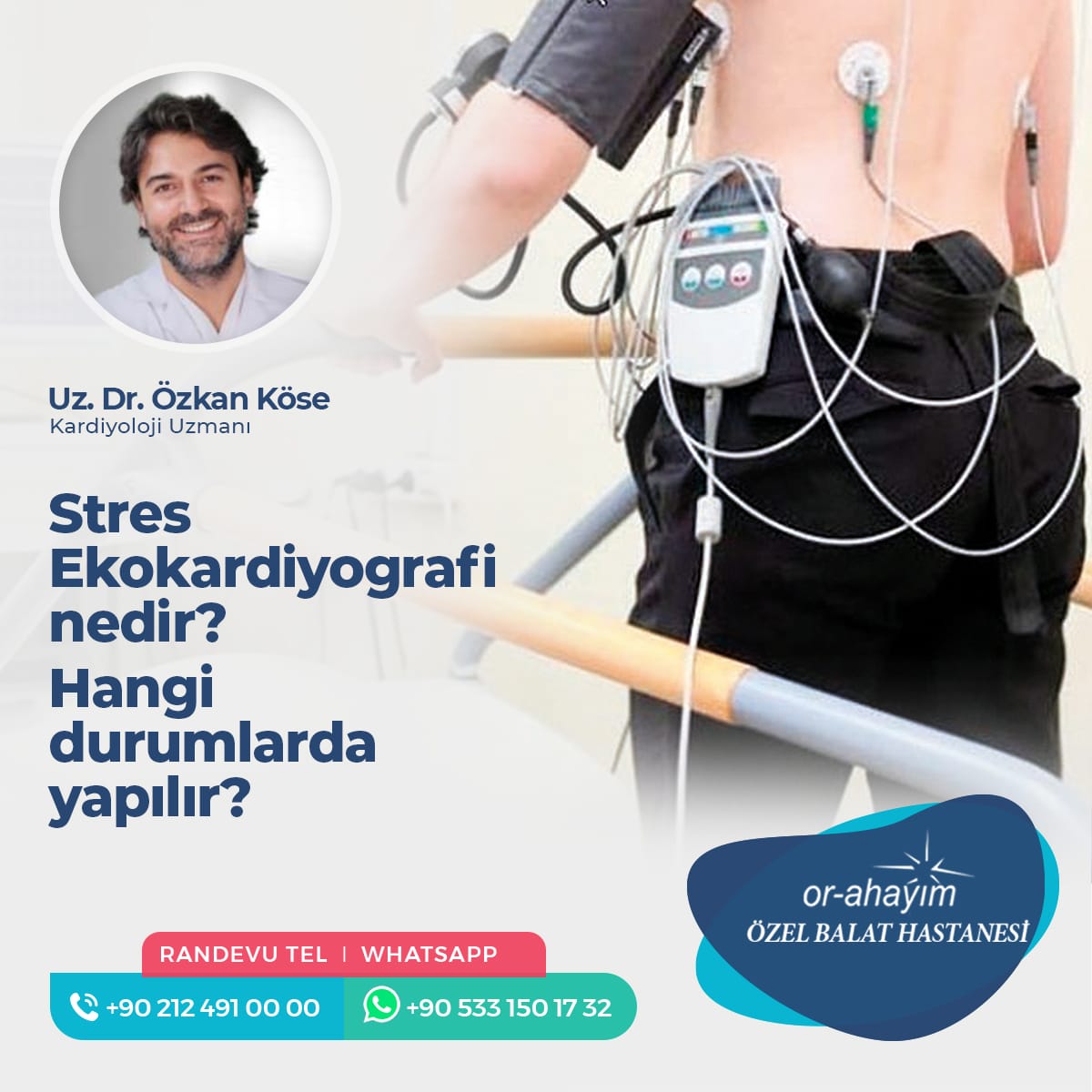 Stres Ekokardiyografi (SE), egzersiz yöntemleriyle veya kalp atımını hızlandıran ilaçlarla yapılan bir ekokardiyografi uygulamasıdır.Eforlu EKG testi şüpheli olan hastalarda ciddi koroner arter hastalığının olup olmadığını tespit etmede faydalı çok önemli bir tetkiktir.