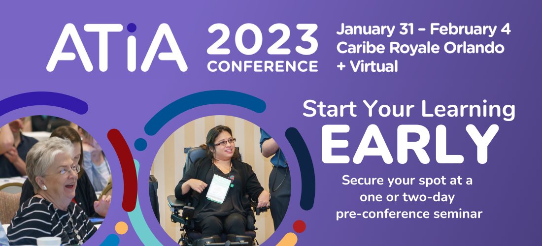 ATIAorg's tweet photo. The learning starts early at #ATIA2023! Kick off your conference experience with our pre-conference seminars tailored to a variety of strands, led by fellow experts in the field. Register now to secure your spot: https://t.co/ZptQjvFAsZ https://t.co/TxsuHkm0ta