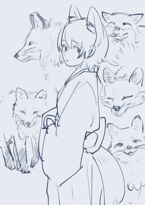 きつね描く練習 