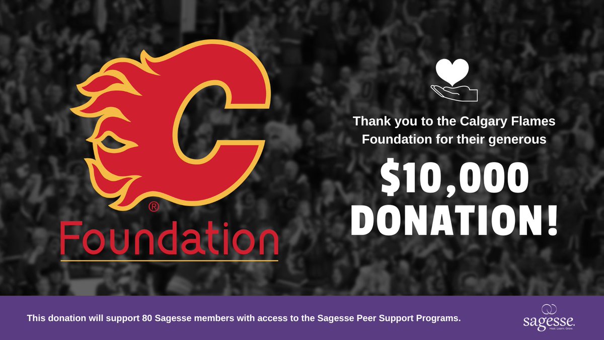 Sagesseorg's tweet photo. Thank you to the Calgary @FlamesFdn for their generous donation of $10,000! Their investment will help us further our mission to end domestic abuse by supporting clients with access to our Peer Support Programs. Go Flames, Go! 🔥
#donation #flamesfoundation #calgaryflames https://t.co/o5tPD0VxUG
