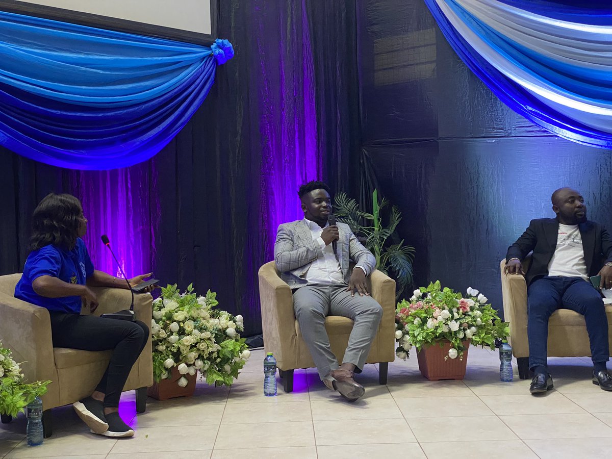 tmc_knust's tweet photo. .@fiona_adda hosting Dr Adu Sakyi and Nana Kodwo Baah Kusi on the first interview session.
#TMCweek #TMCExperience #WomenInMathematics #TezosTakingOverAfrica https://t.co/aV4v3bMqMD