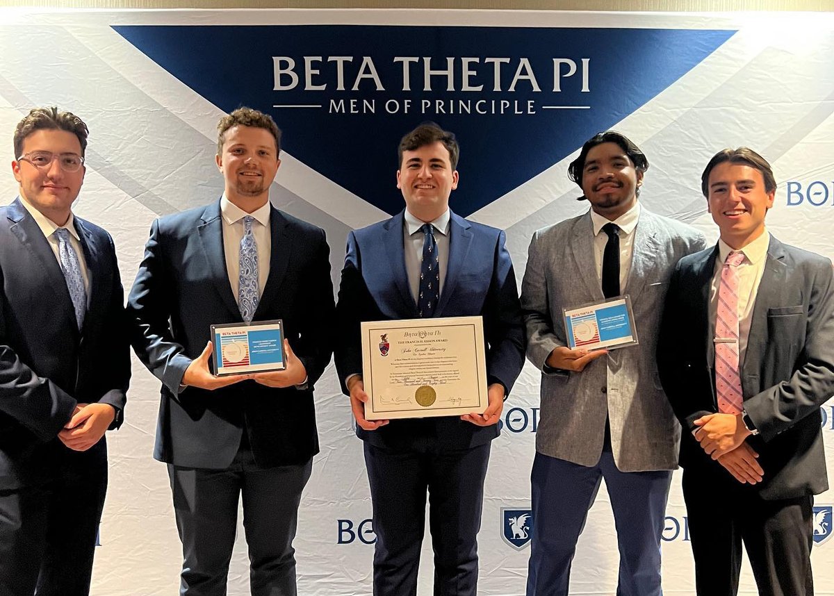 JohnCarrollU's tweet photo. JCU's Beta Theta Pi chapter was recently recognized at the fraternity's national convention. The group won the Charles Henry Hardin Leadership Development Award, Virginia Tech Award for Academic Excellence, and the Francis H. Sisson Award for Chapter Excellence. Congratulations! https://t.co/neXxdp4Qzv