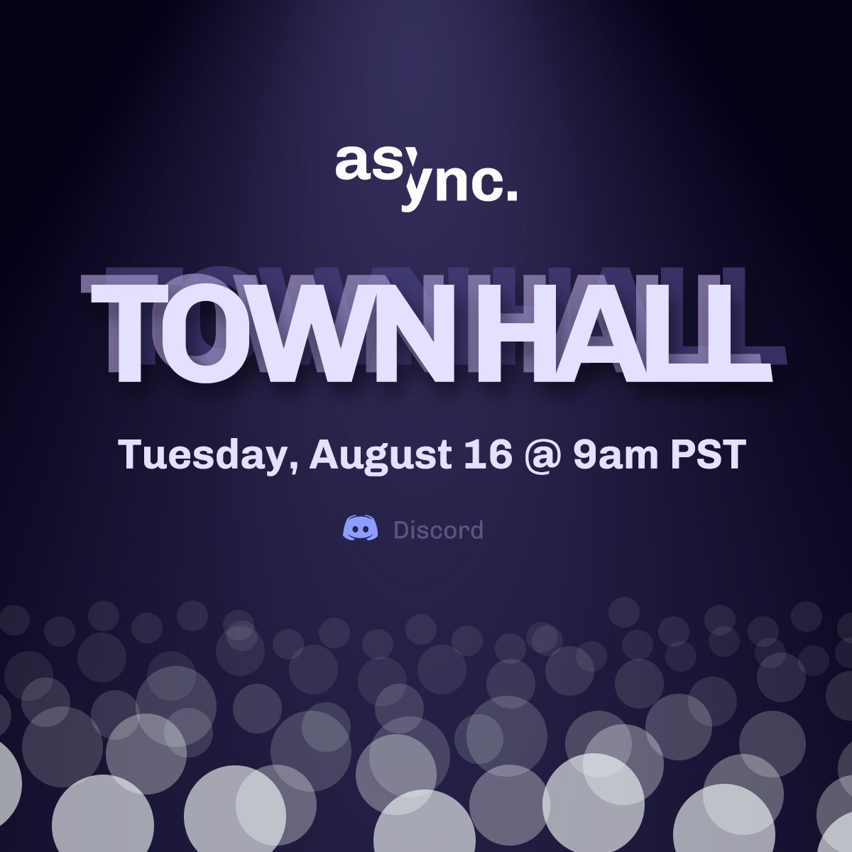 AsyncArt's tweet photo. gm π Join us for this week's #AsyncTownHall at 9 am PT! π
Don't miss the company announcements, and the opportunity to have all your questions answered!
We're live at 9 am PT inside our Discord in the #Town-Hall voice channel: https://t.co/aOIJ4HoXEl
See you there! https://t.co/e205GevJQt