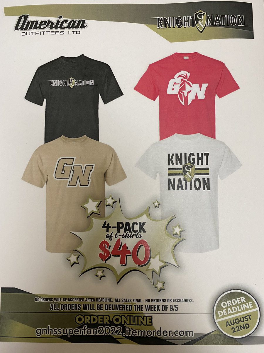 GNHSActivities's tweet photo. Get your SUPERFAN PACK ASAP! @GrayslakeNorth @KnightsCheer1 @GNHSDance @GNHSAthletics https://t.co/RsZ15xPlxF