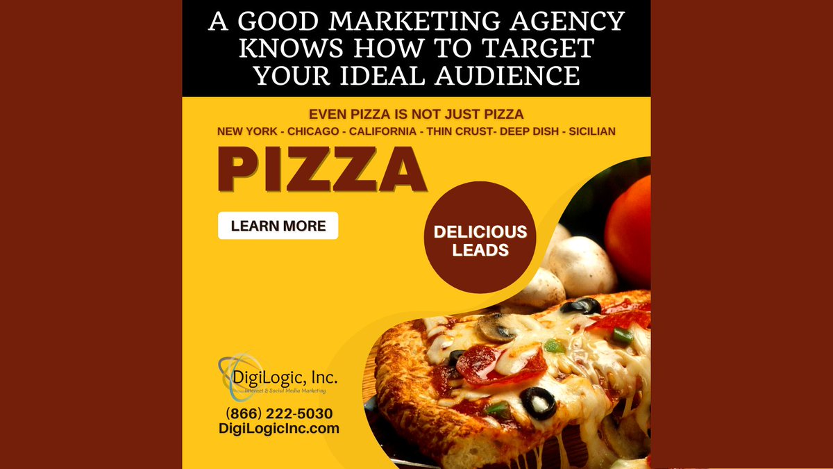 DigiLogicInc's tweet photo. A Good Marketing Agency Knows How To Target Your Ideal Audience
Even Pizza is not just pizza!
New York - Chicago - California - Thin Crust - Deep Dish - Sicilian

Learn how to get your own Delicious Leads
https://t.co/6H94p6oZSF

#digitalmarketingstrategy https://t.co/9cdKiEYTbr