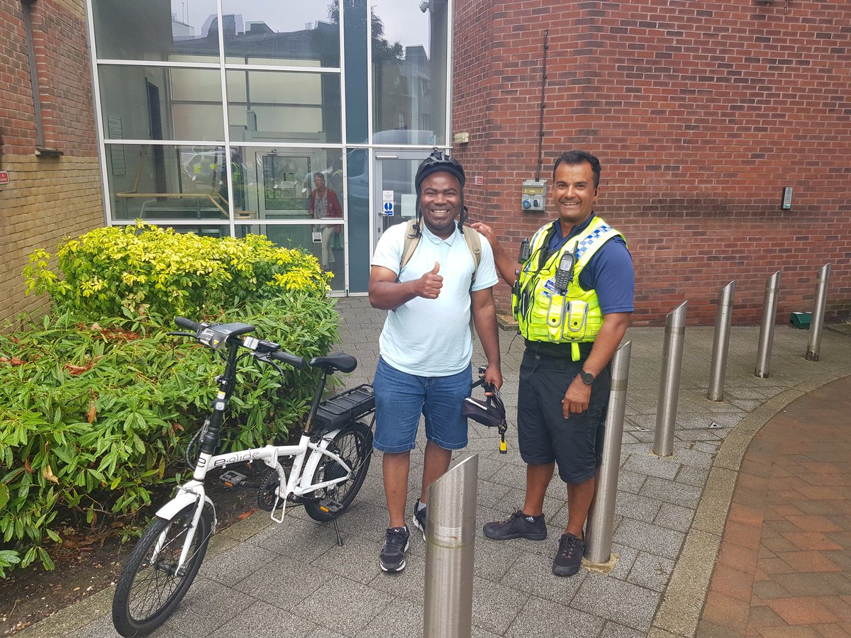 This member of the public is very happy with the eyes and the ears of Dorset police after his bike has been stolen then reunited with him within hours