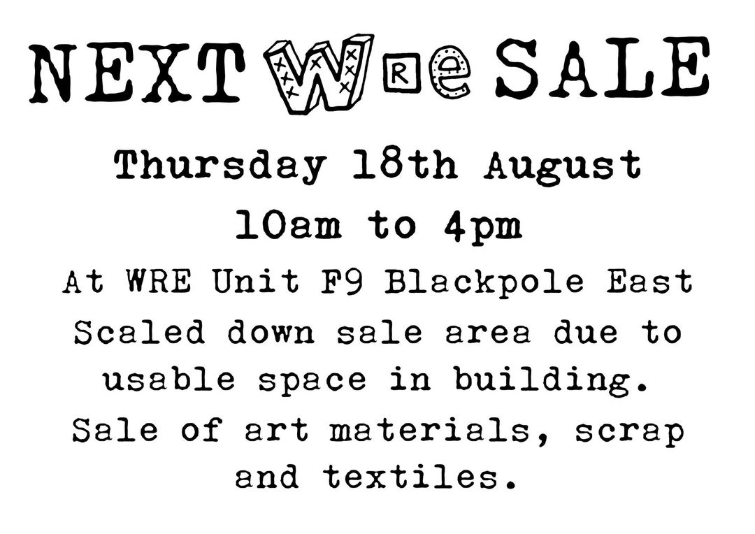 CommunityWorcs's tweet image. Worcester Resource Exchange sale this Thursday 18th August from 10am to 4pm.  Open to everyone.    Sale of  art materials, scrap and textiles.  #recycling #reuse