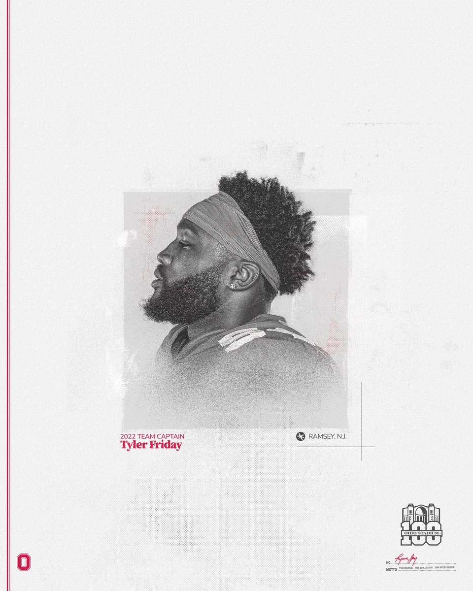 OhioStateFB's tweet photo. Buckeye Captain @TylerFriday_ 

#GoBucks https://t.co/rDBWtVPRyl