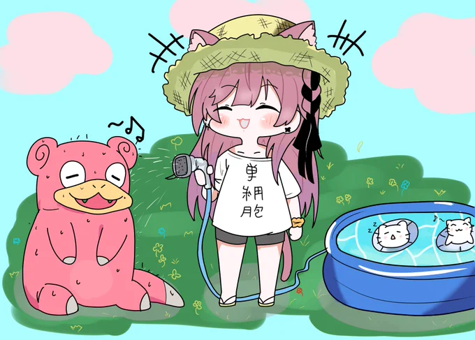 外遊び~ #ねここあーと #みけねこアート 