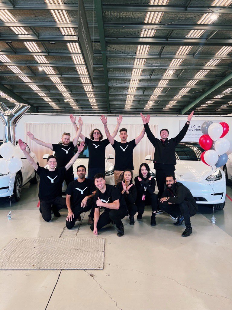Tesla's tweet image. First Model Y deliveries in Australia 🇦🇺 and New Zealand 🇳🇿