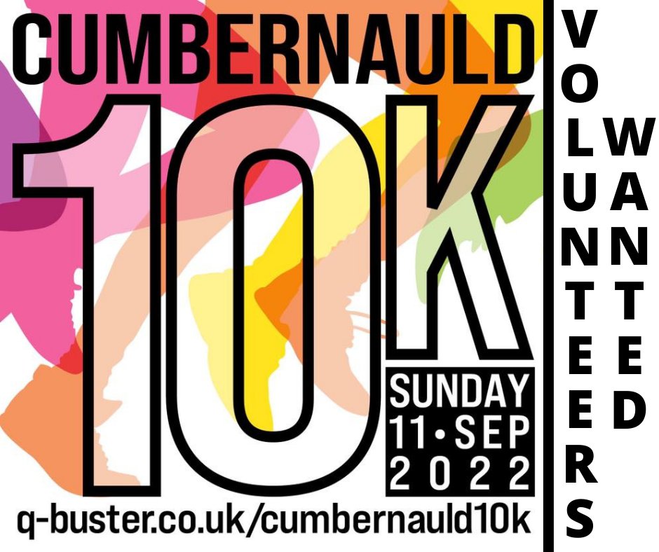 Could you spare some time &amp; volunteer?

We are looking for Volunteers for the Cumbernauld 10k taking place at Broadwood Stadium on Sunday 11 September. 

Help is required for the following roles from 9am - 1pm;

-Marshalling
-Stadium Helpers 

Sign up here volunteersignup.org/4CEFR