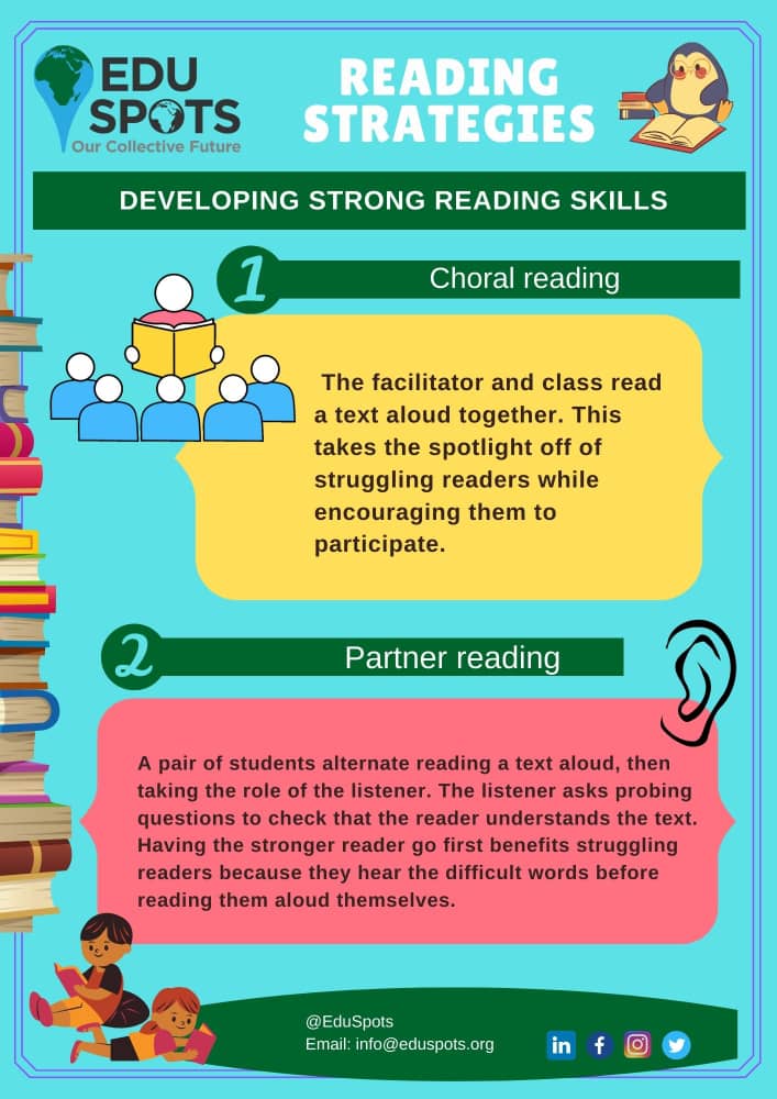 eduspots's tweet photo. Happy Tuesday !
Developing Strong Reading Skills.
Having explored strategies to get kids interested in reading, we now turn to ways we can enable them to comprehend, be fluent and have good pronunciation, etc.
#LitTuesday #BringingAfricatothebookshelf https://t.co/0u0hXMHwgN