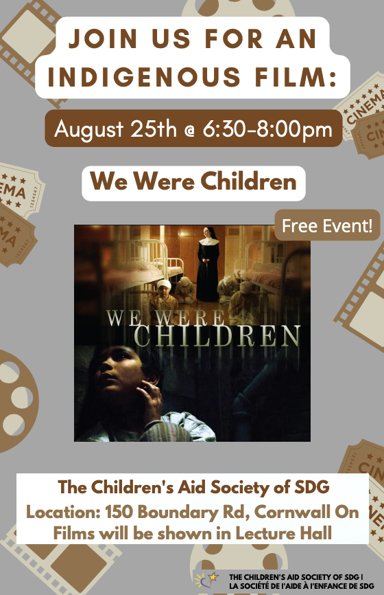 With the Pope’s visit to Canada to apologize to Indigenous People &amp; National Day for Truth &amp; Reconciliation Day (Sep 30), Canada’s history &amp; lasting impact of Residential Schools are on everyone’s mind.
Join <a href="/CornwallCAS/">Cornwall CAS</a> Aug 25th at 6:30pm for a FREE viewing of We Were Children.