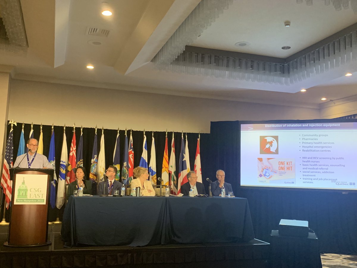 QuebecBoston's tweet photo. #CSGEast Opioids and Harm: a cross border discussion on the public health response to substance use disorder in our jurisdictions #harmreduction #QcUS https://t.co/kvZy6D7gPN