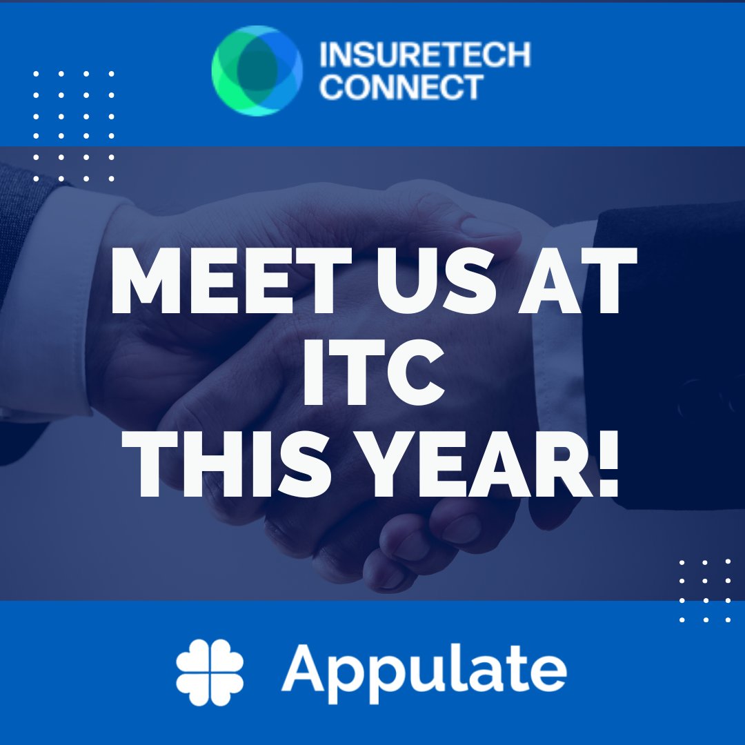 Appulate's tweet photo. Last year #Appulate was unable to connect with other #insurance professionals at ITC due to COVID-19, but this year we are able to turn things around! #insurtech #technology https://t.co/LgmX3wW59z